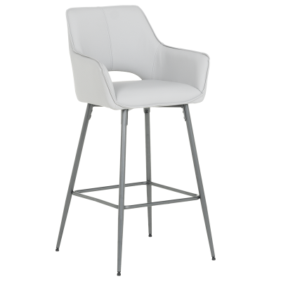 Бар стол TELFORD 2 силиконова кожа - сив 67