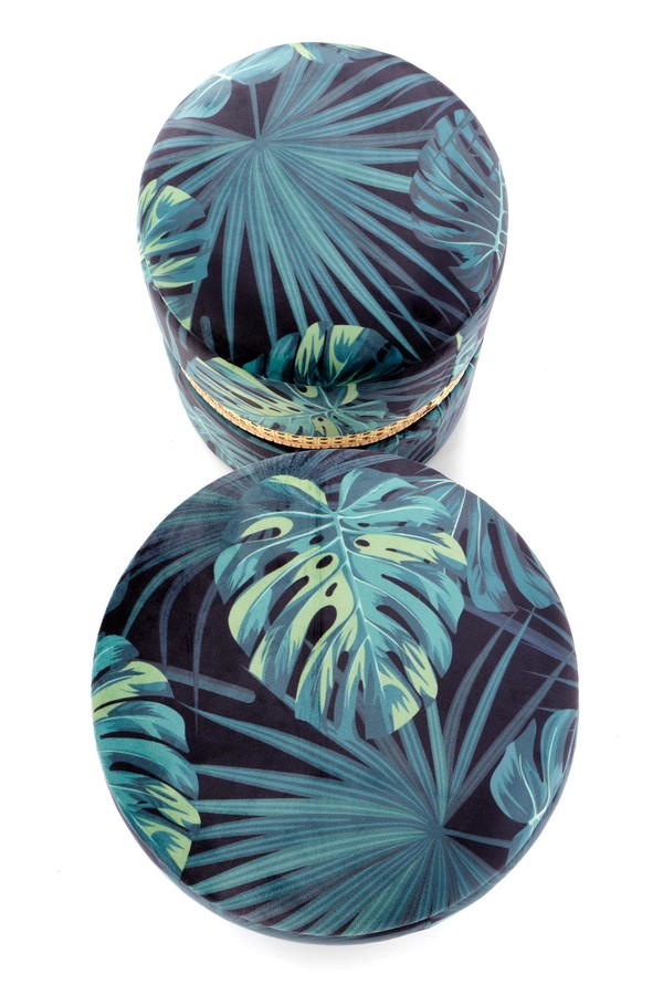 Комплект от 2 табуретки с контейнер – многоцветен