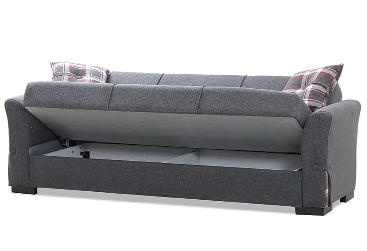 Диван FELIPE тройка разтегателен тъмносив