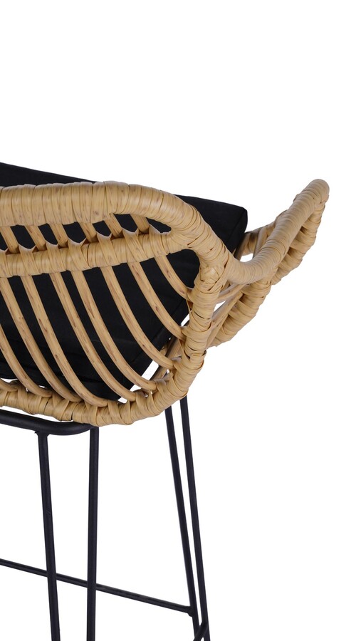 Ратанова табуретка – естествена / черна