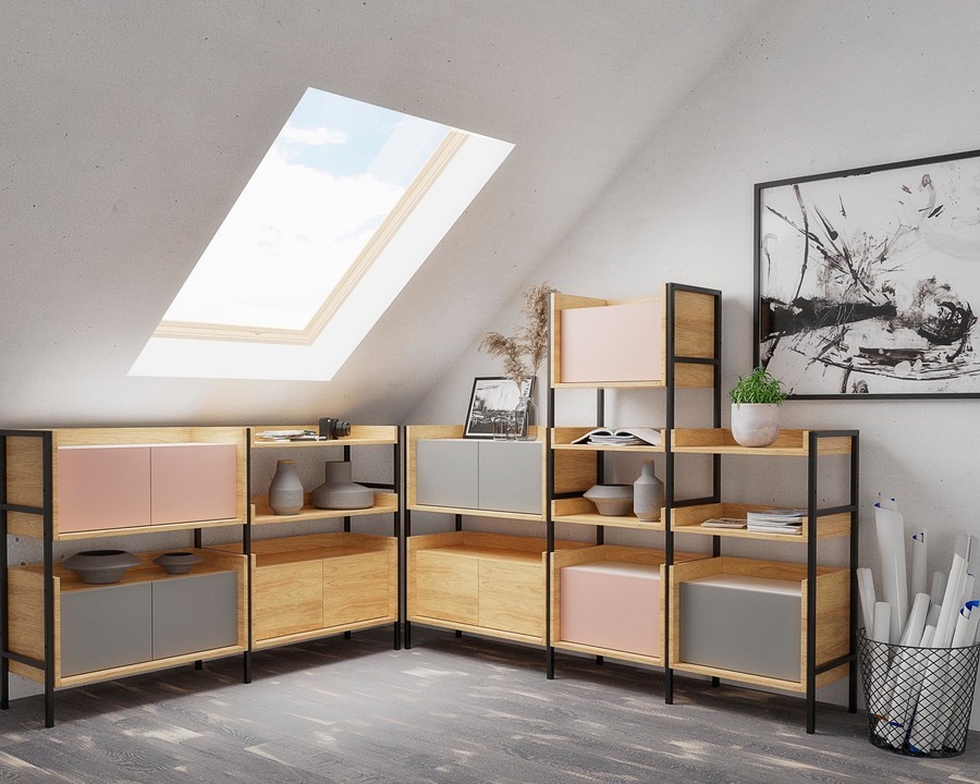 Скрин – естествена хикори/алпийско бяло