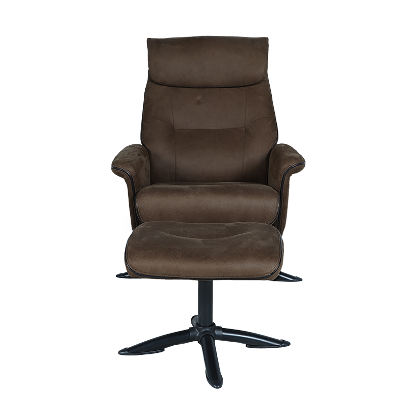 Кресло с табуретка – кафяво