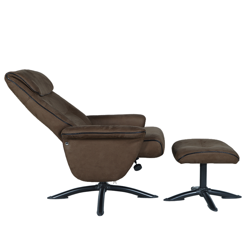 Кресло с табуретка – кафяво