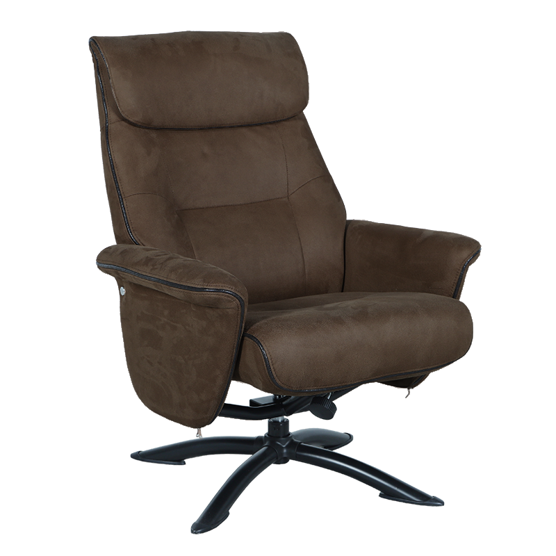 Кресло с табуретка – кафяво