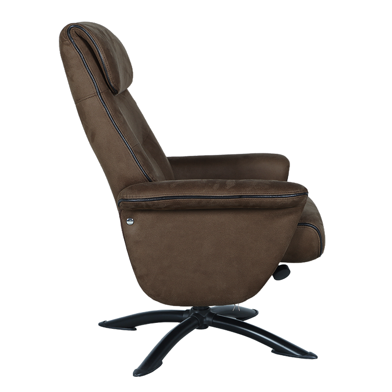 Кресло с табуретка – кафяво