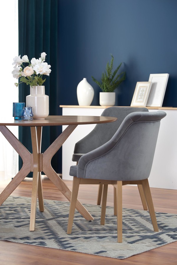 Стол – меден дъб / сив