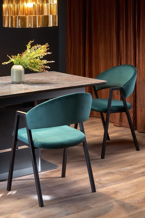 Кресло от велур в тъмнозелено