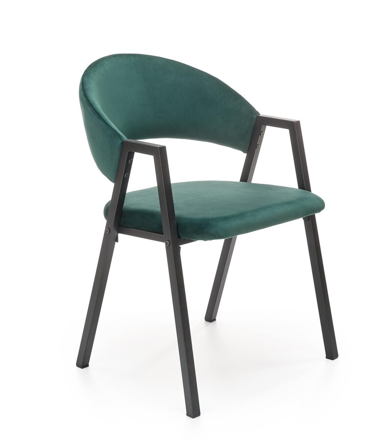 Кресло от велур в тъмнозелено