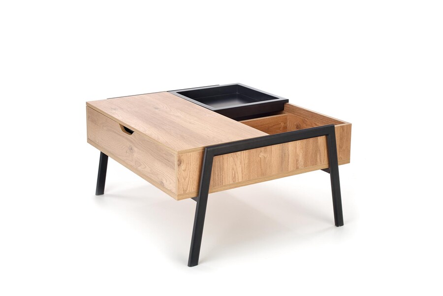 Маса с повдигащ плот – натурален/черен