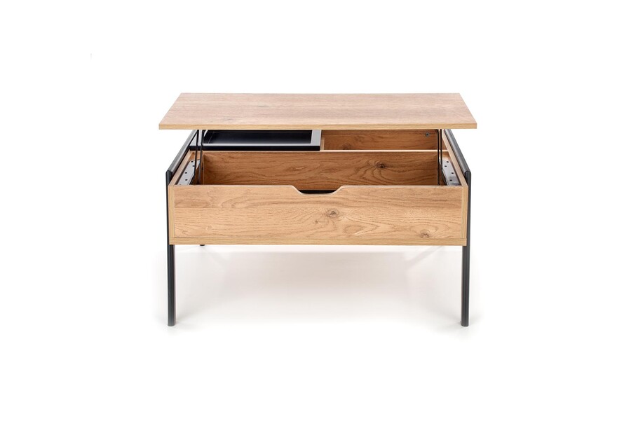 Маса с повдигащ плот – натурален/черен