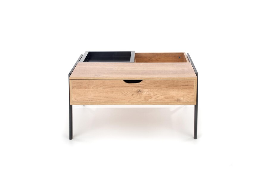 Маса с повдигащ плот – натурален/черен