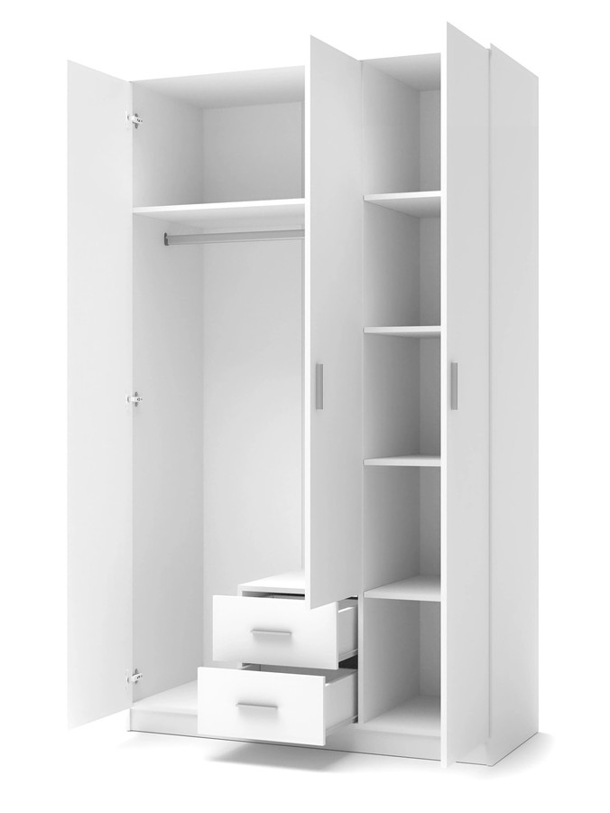Гардероб – бял/бял гланц