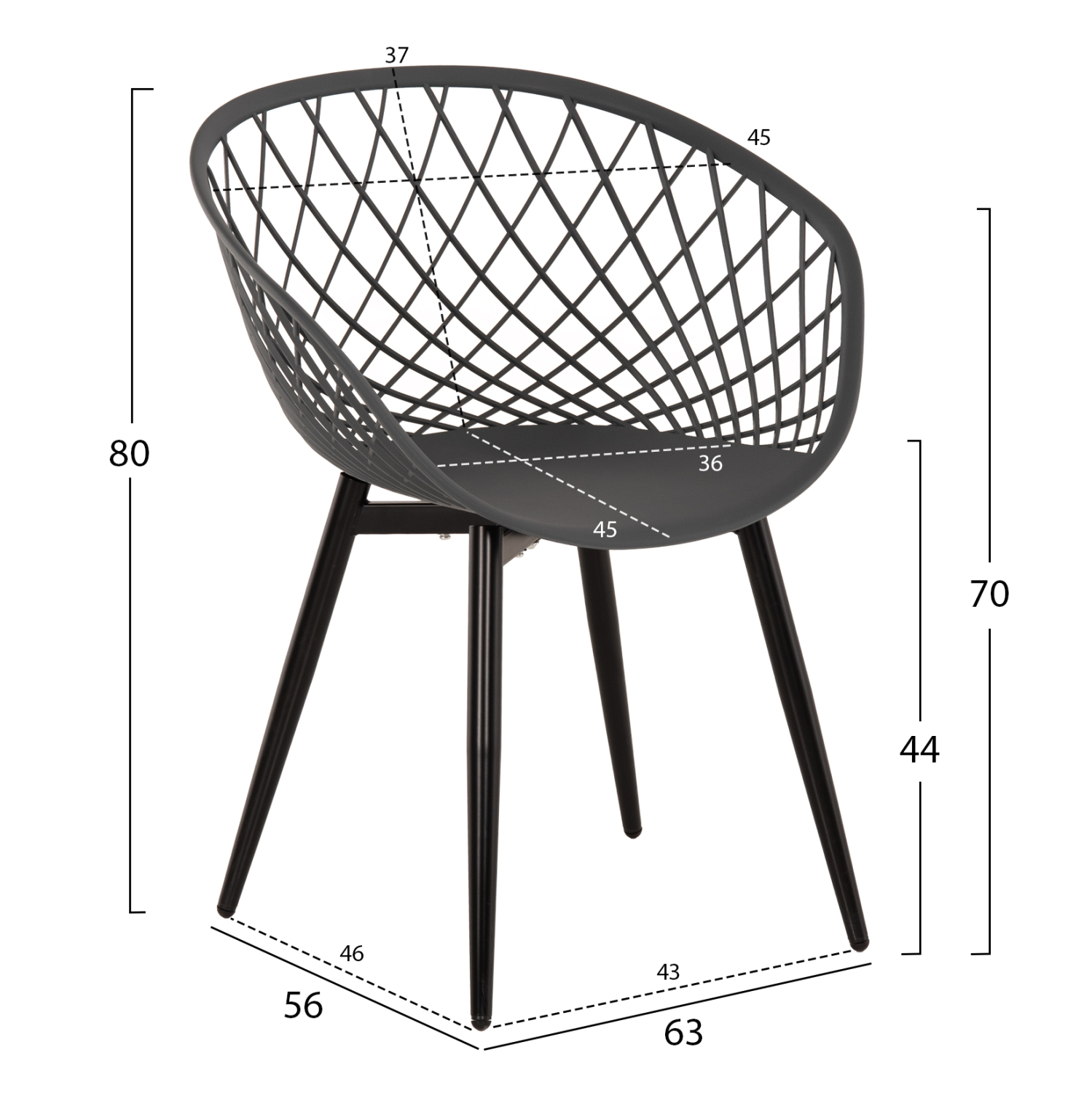 Кресло HM8001.02 цвят черен-сив