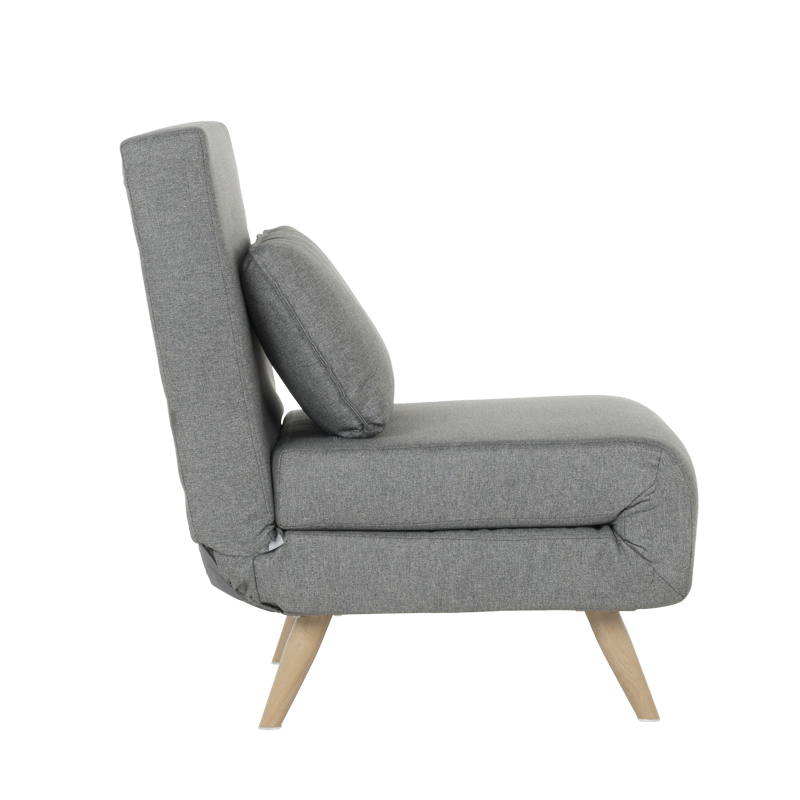 Разтегателен фотьойл – светлосив