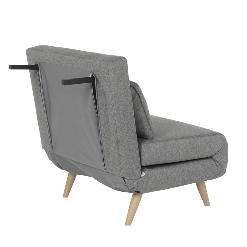 Разтегателен фотьойл – светлосив