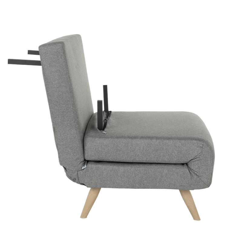 Разтегателен фотьойл – светлосив