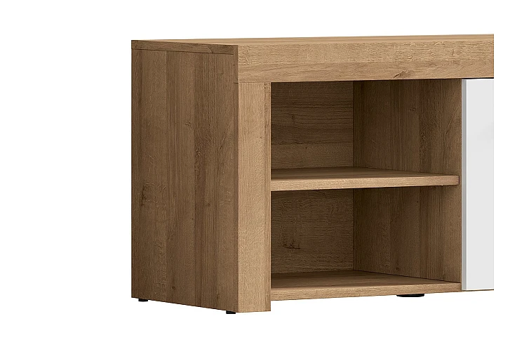 Шкаф за обувки BALDER SFK1D дъб ривиера / бял гланц