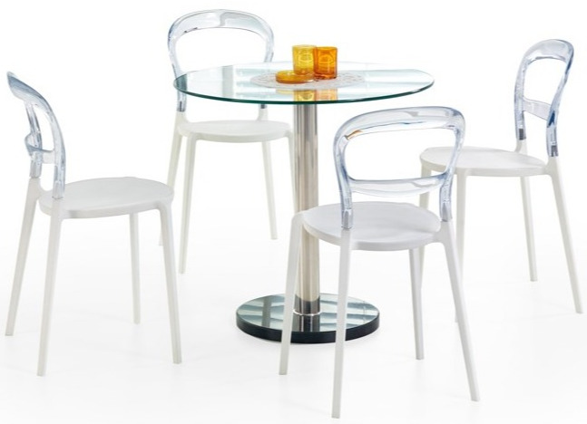 Кръгла стъклена маса
