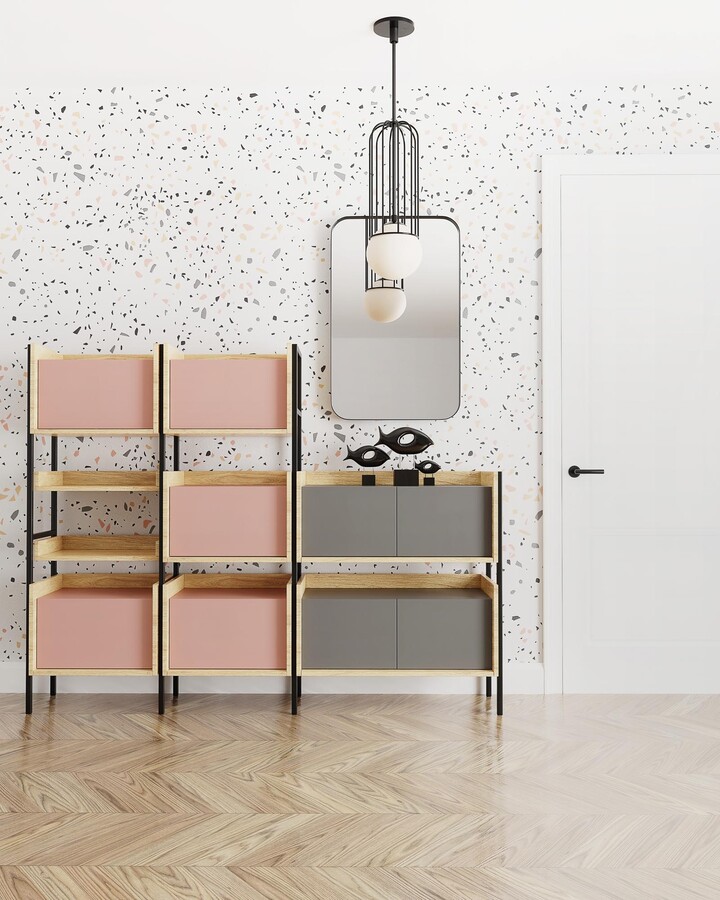 Гардероб с 2 врати – естествена хикори / алпийско бяло