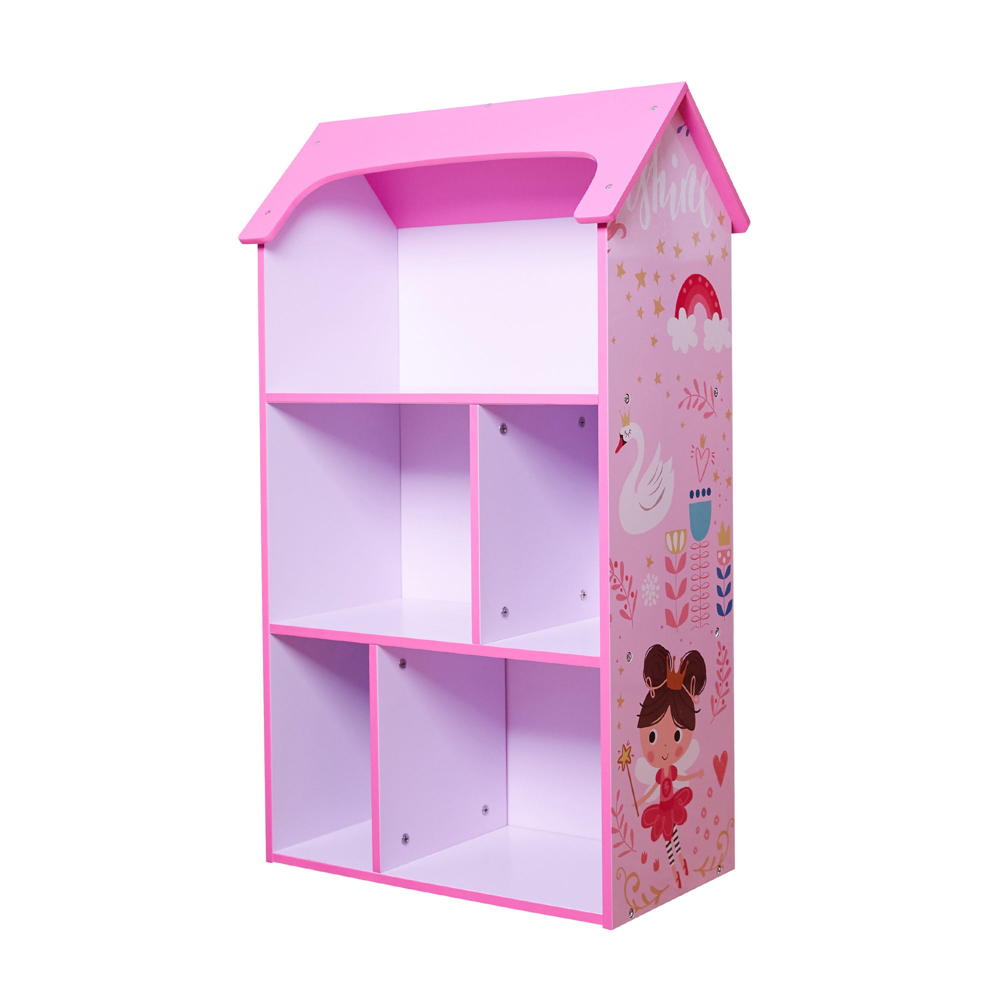Детска Дървена Етажерка за Съхранение на Играчки и Книжки – Къщичка DREAMS