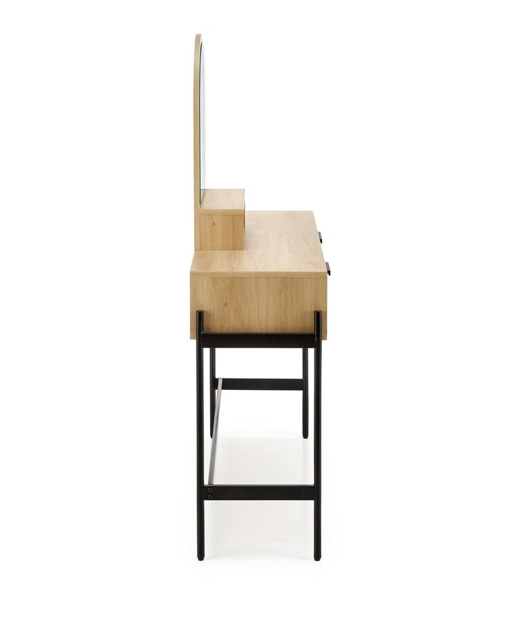 Тоалетка с огледало – натурален/черен