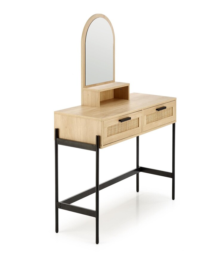 Тоалетка с огледало – натурален/черен