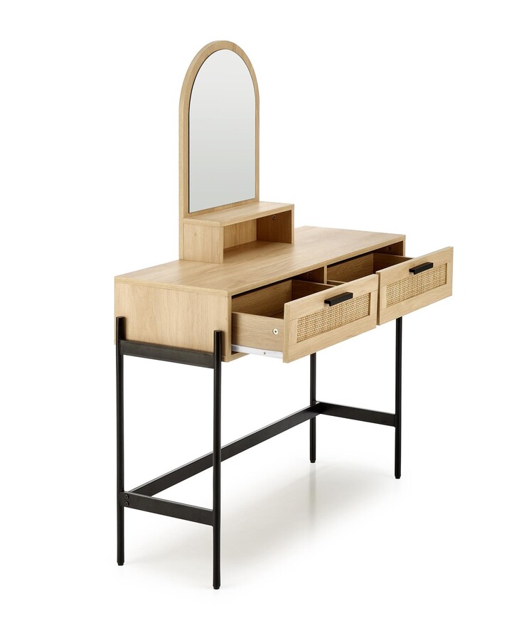 Тоалетка с огледало – натурален/черен