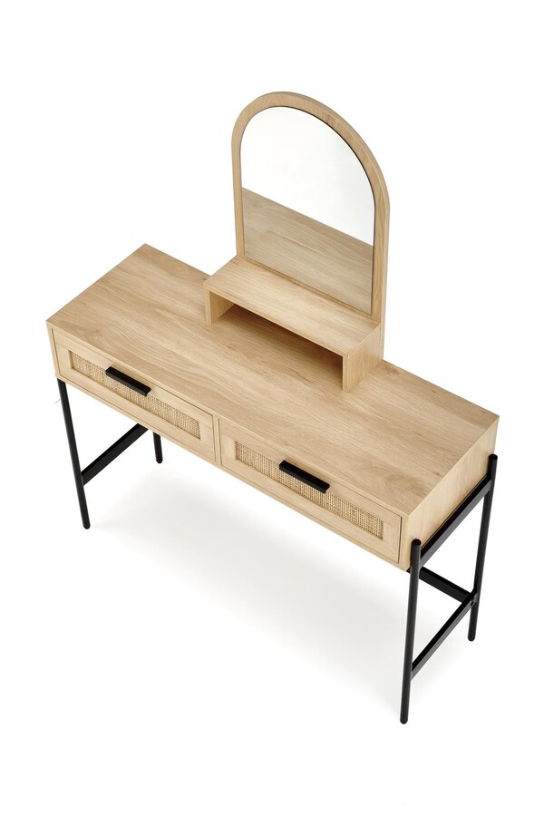 Тоалетка с огледало – натурален/черен