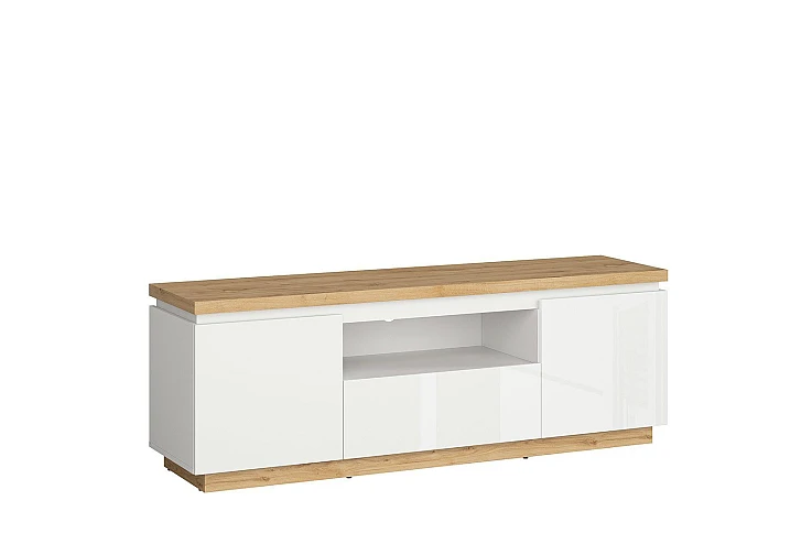 ТВ шкаф ERLA RTV2D1S дъб минерва / бял гланц
