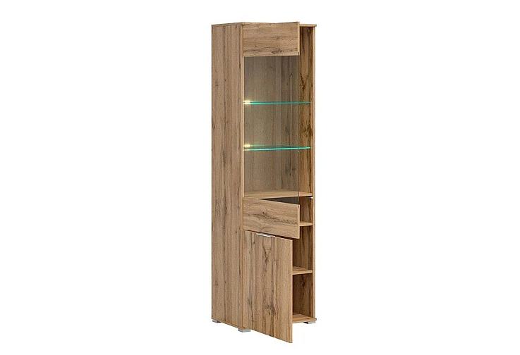 Висок шкаф витрина ZELE REG1W1D дъб вотан