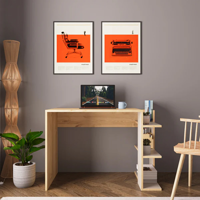 Бюро в цвят дъб-бежов