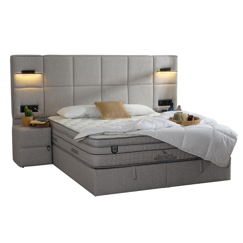 Тапицирана спалня с матрак COMFORT 180 x 200 - сив 02
