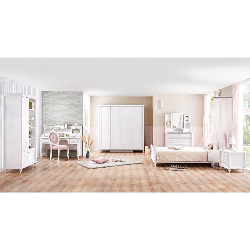 Детско бюро с етажерка NIL – бяло