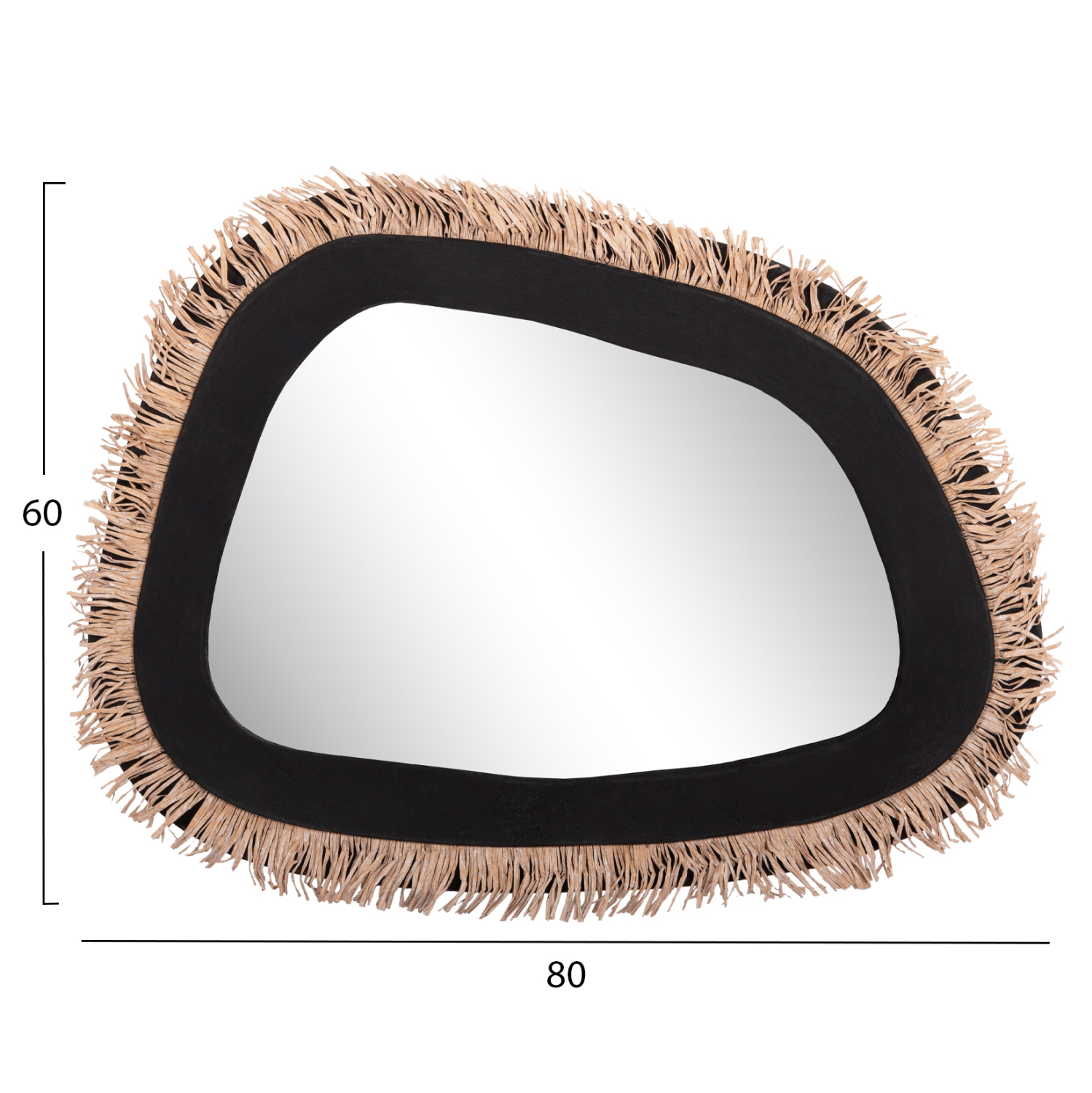 Огледало Санторини в черен-натурал цветови вариант