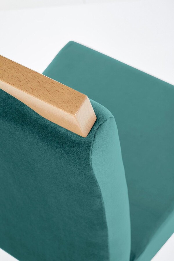 Дървен стол тапициран стол – дъб меден/тъмнозелен