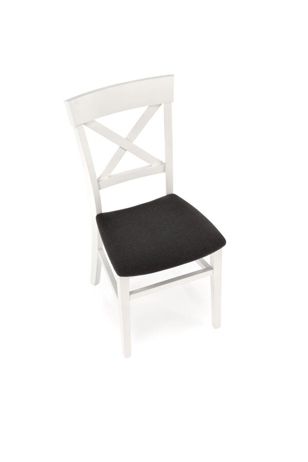 Дървен стол – сиво/бял