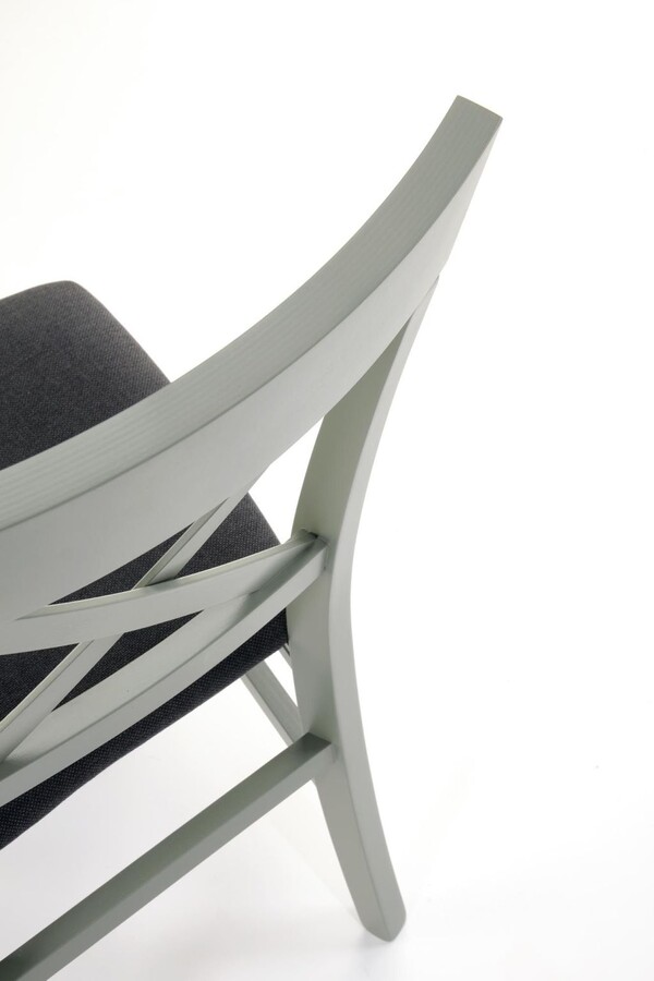 Дървен стол – сиво/зелено