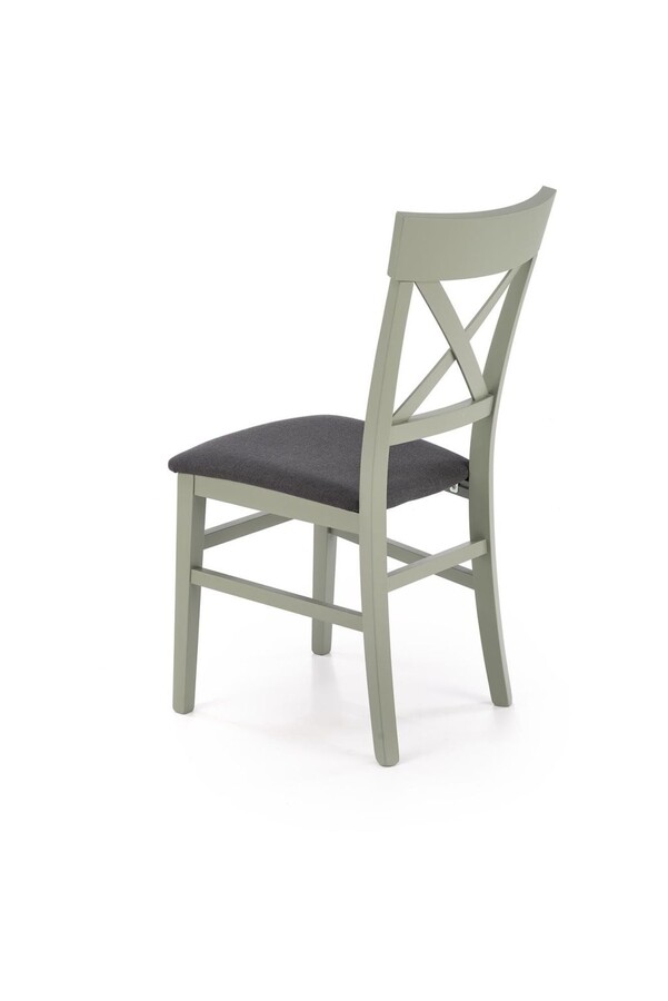 Дървен стол – сиво/зелено