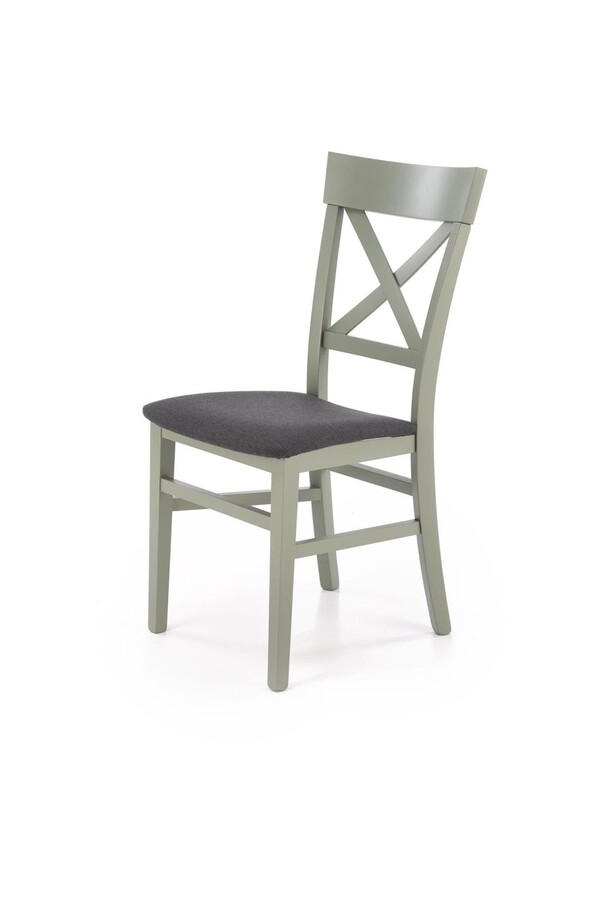 Дървен стол – сиво/зелено