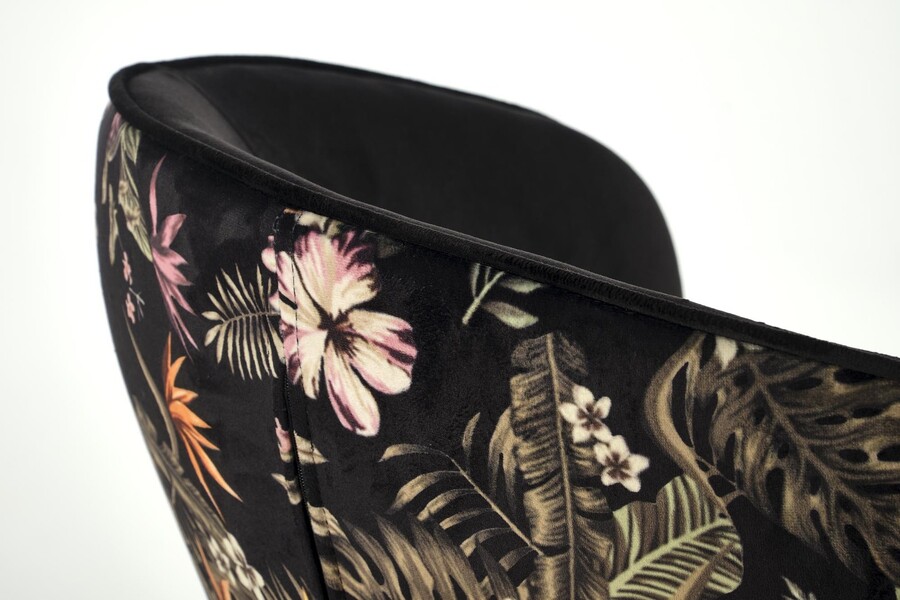 Велурен стол – черен/многоцветен