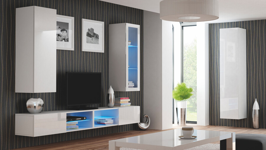 Бяла висяща шкафче