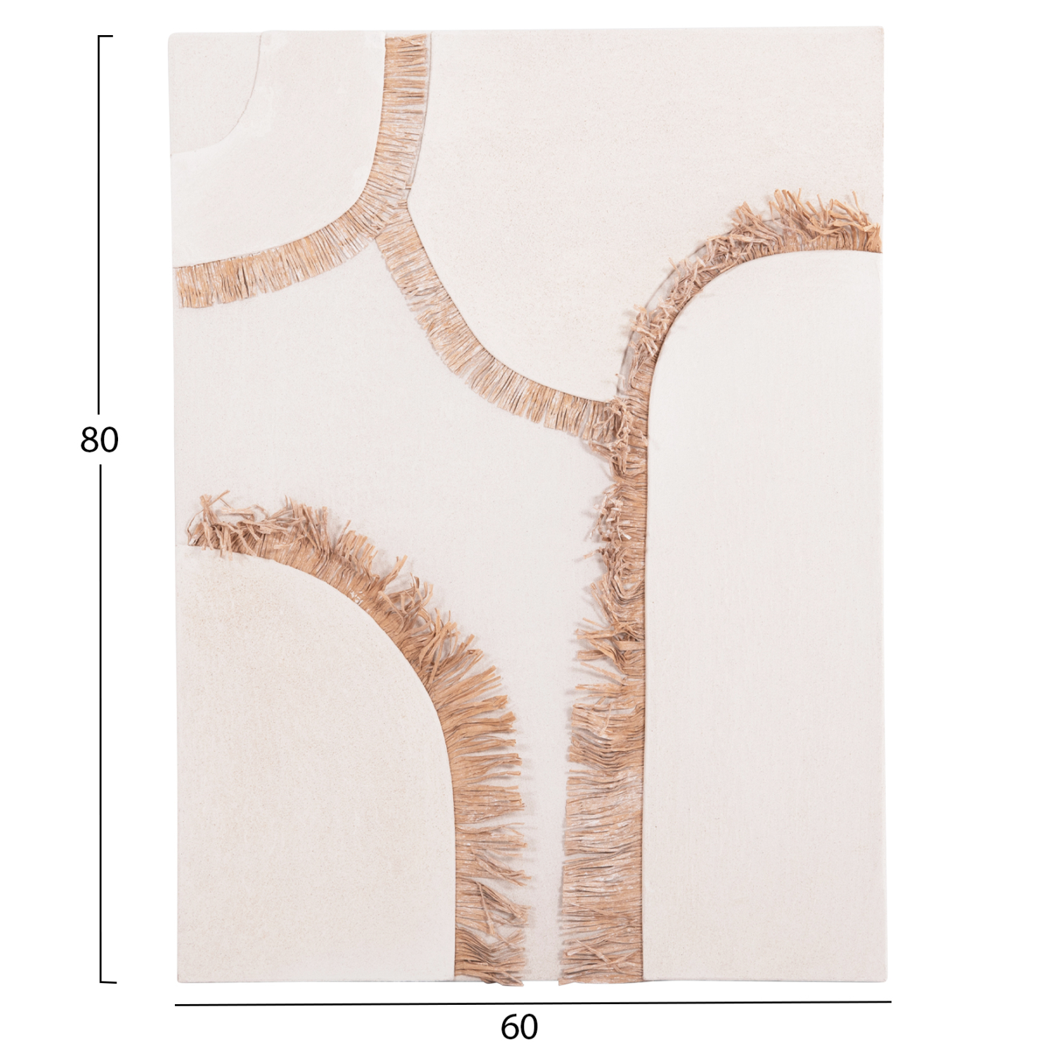 Декорация за стена в бял-натурален цвят