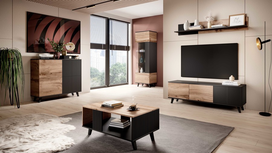 Скрин – дъб вотан/черен