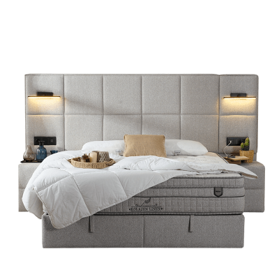 Тапицирана спалня с матрак COMFORT 160 x 200 - бежов 05