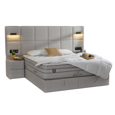 Тапицирана спалня с матрак COMFORT 160 x 200 - бежов 05