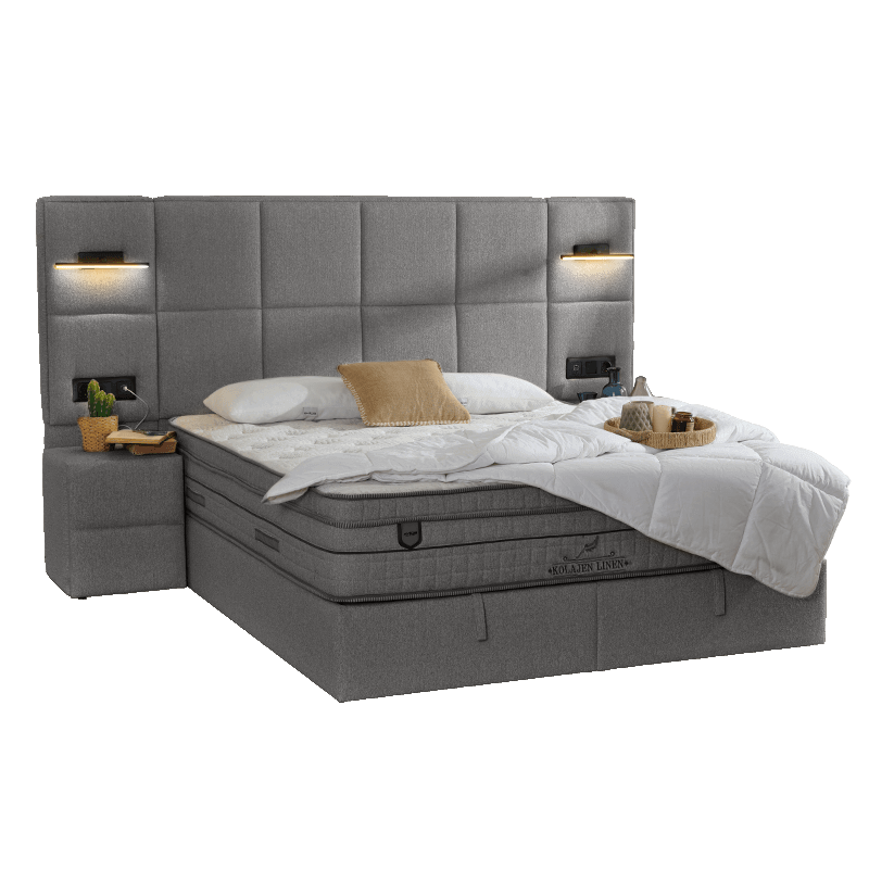 Тапицирана спалня с матрак COMFORT 180 x 200 - кафяв 08