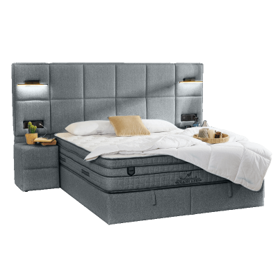 Тапицирана спалня с матрак COMFORT 180 x 200 - тъмно сив 14