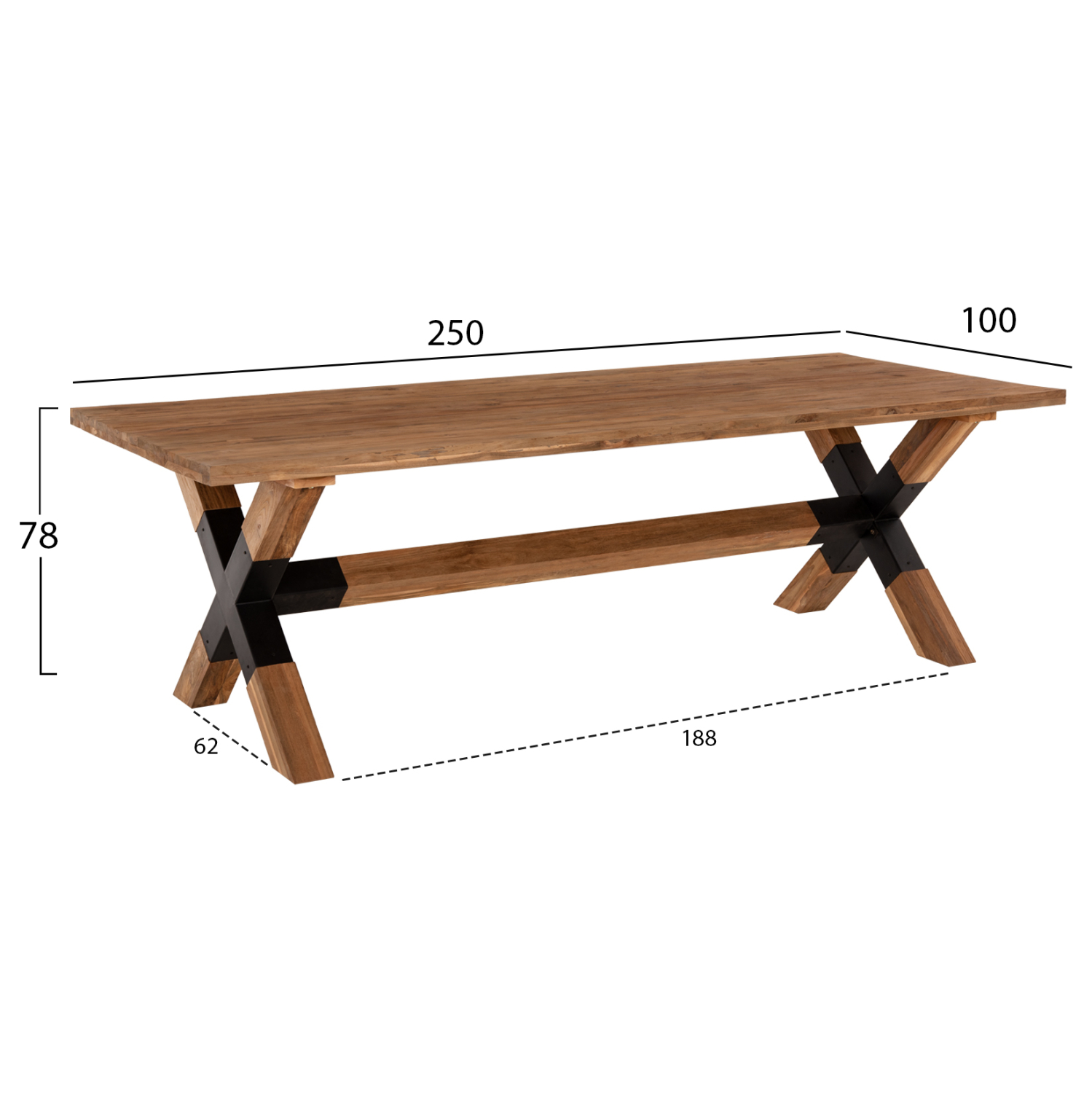 Маса 250×100 натурал