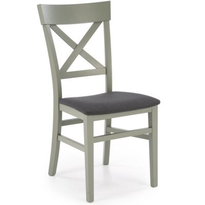 Дървен стол - сиво/зелено