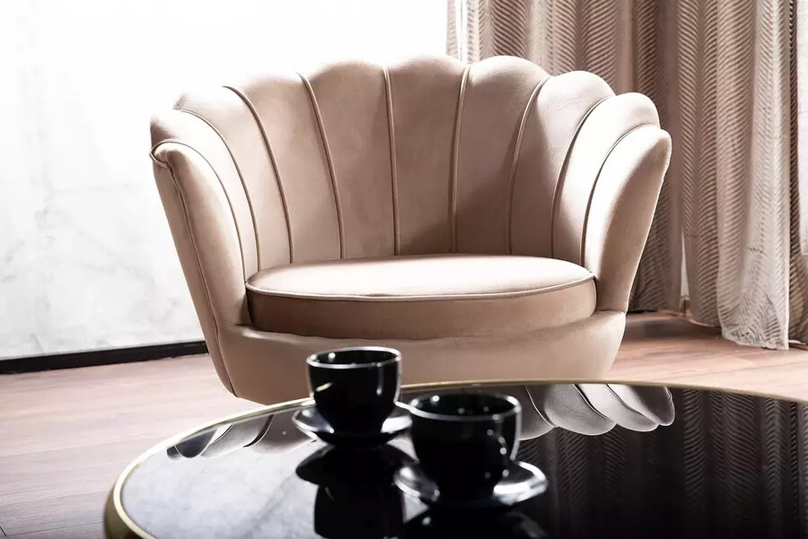 Кадифено кресло – златно/бежово 28